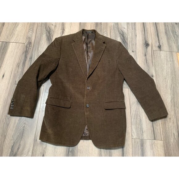 Chaps Men’s 38R Brown Corduroy 2 Button Sport Coat Single Vent Standard Notch 4 - Picture 1 of 11